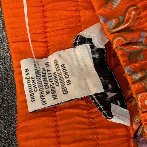 RACHEL ZOE White Orange Satin Wide Leg Pants Small New - Picture 7 of 12